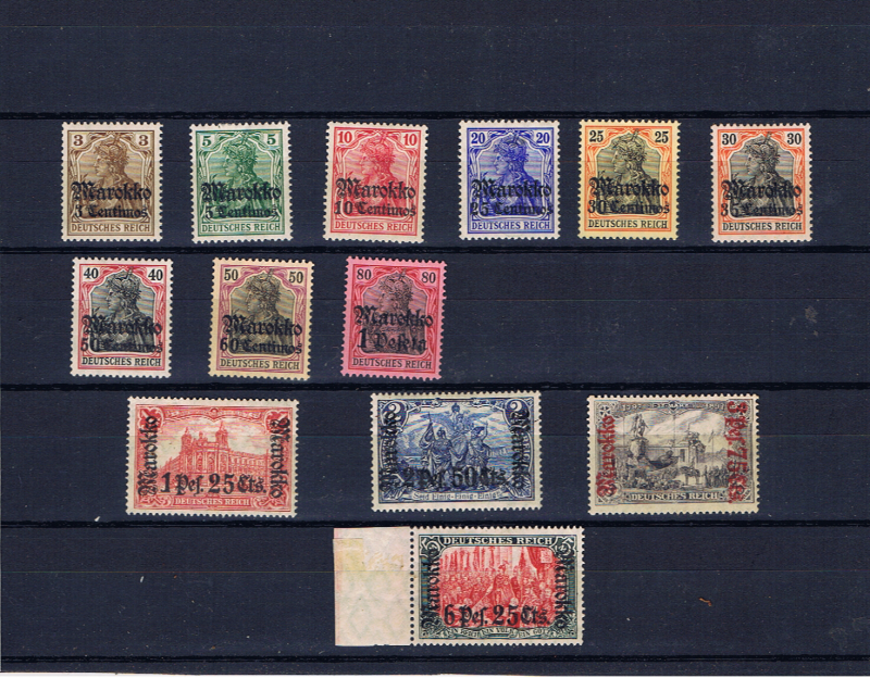 GERMAN PO IN MOROCCO 1911/19 OVERPRINTS