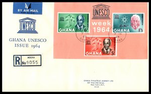 Ghana 191a UNSCO Souvenir Sheet Typed FDC