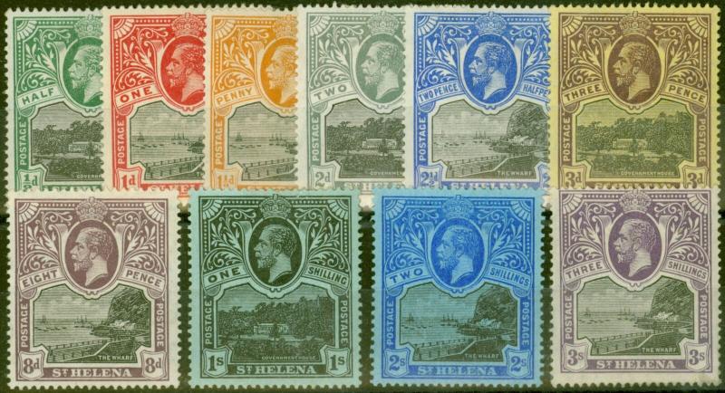 St Helena 1912-13 set of 10 SG72-81 V.F Very Lightly Mtd Mint