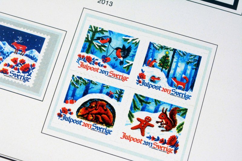 COLOR PRINTED SWEDEN 2000-2010 + 2011-2019 STAMP ALBUM PAGES (131 illust. pages)