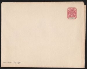 TRANSVAAL 1898 Letter Sheet 'Disselboom' 1d wmk 'POSTDIENST ZAR' unissued.