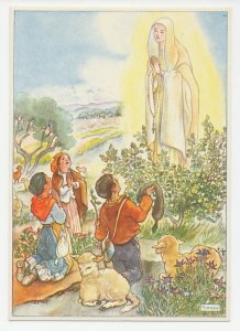 Postal stationery Portugal Virgin Mary - Shepherds - Sheep