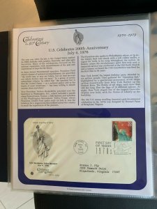 us FDC CELEBRATING 20th CENTURY 1976 us celebrates 200th anniversary july 4