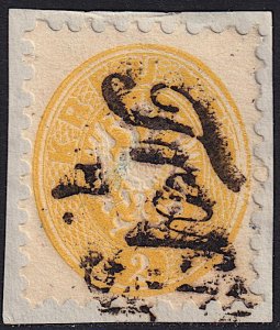 Austria - 1864 - Scott #22 - used on piece - Troppau script pmk Czech Republic