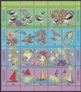 292f Cocos Islands 1994 Map and Reef Life MNH