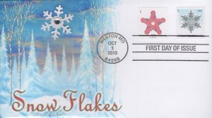 Set of 5 Therome Cachets Printed FDCs for the 2013 Snowflakes Christmas Stamps