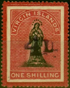 Virgin Islands 1888 4d on 1s Black & Rose-Carmine SG42 Fine MM-Variant 6