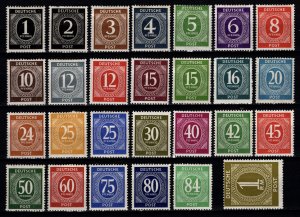 Germany [British/US/Russia Zone] 1946 Numeral, Set [Unused]