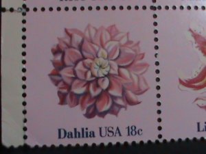 ​UNITED STATES-1981-SC# 1879a LOVELY BEAUTIFUL FLOWERS  MNH IMPRINT  BLOCK
