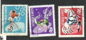 Romania; Scott 2118, 2120, 2121; 1969; Precanceled; NH; Circus