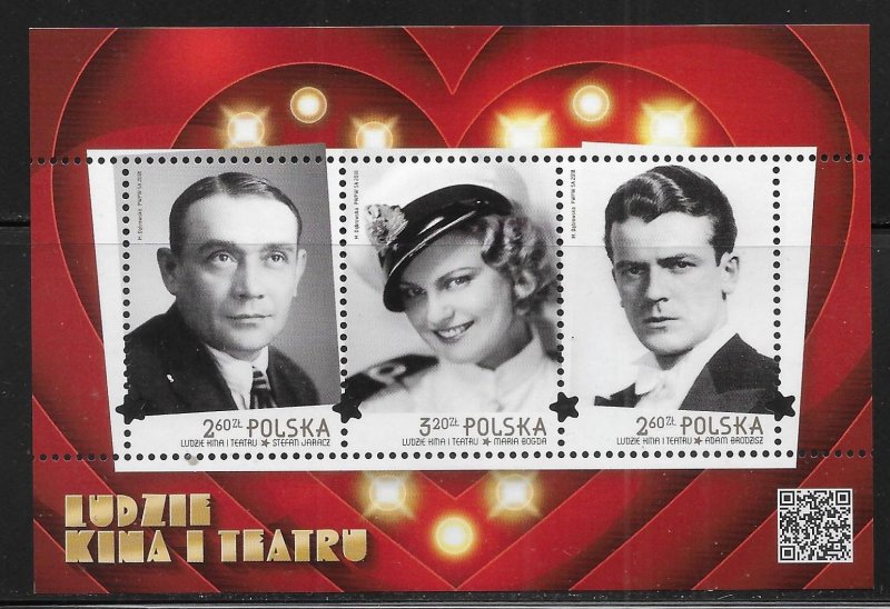 Poland 4373a Stage and Film Stars s.s. MNH (lib)