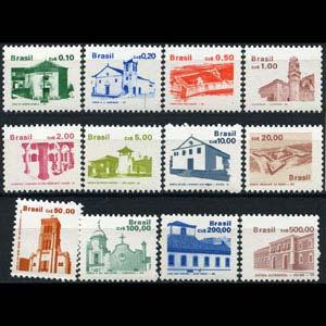 BRAZIL 1986 - Scott# 2055-73 Buildings Set of 12 NH