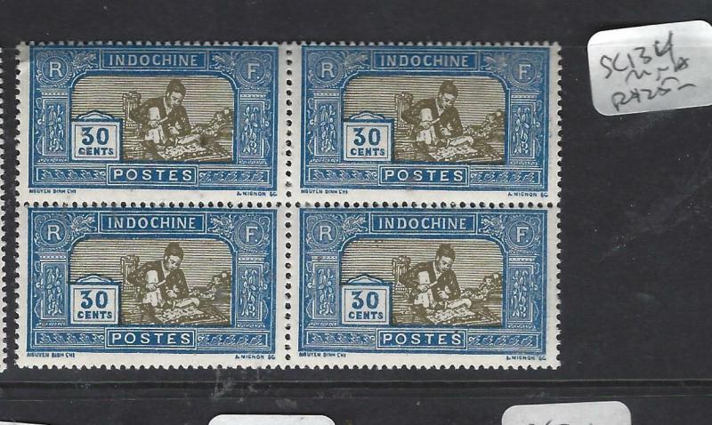 INDOCHINA FRENCH (P2612B) SC 134   BL OF 4 MNH