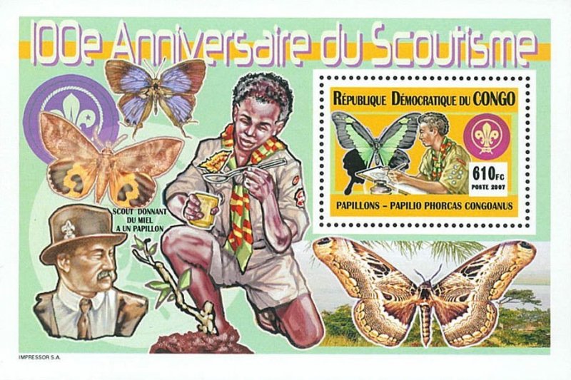 100th Anniversary Scouting - Butterflies (2007) - Imperfect - Luxury Block-