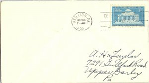 US SLOGAN CANCEL COVER CELEBRATING 75 YEARS OF PROGRESS RED LION PENNSYLVANIA