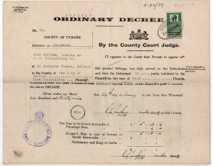 (I.B) George V Revenue : County Courts (Northern Ireland) 2/-