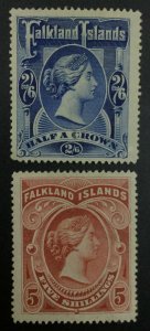 MOMEN: FALKLAND ISLANDS SG #41-42 1898 MINT OG H £525 LOT #62108