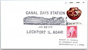 U.S. SPECIAL EVENT POSTMARK COVER CANAL DAYS AT LOCKPORT ILLINOIS 1978