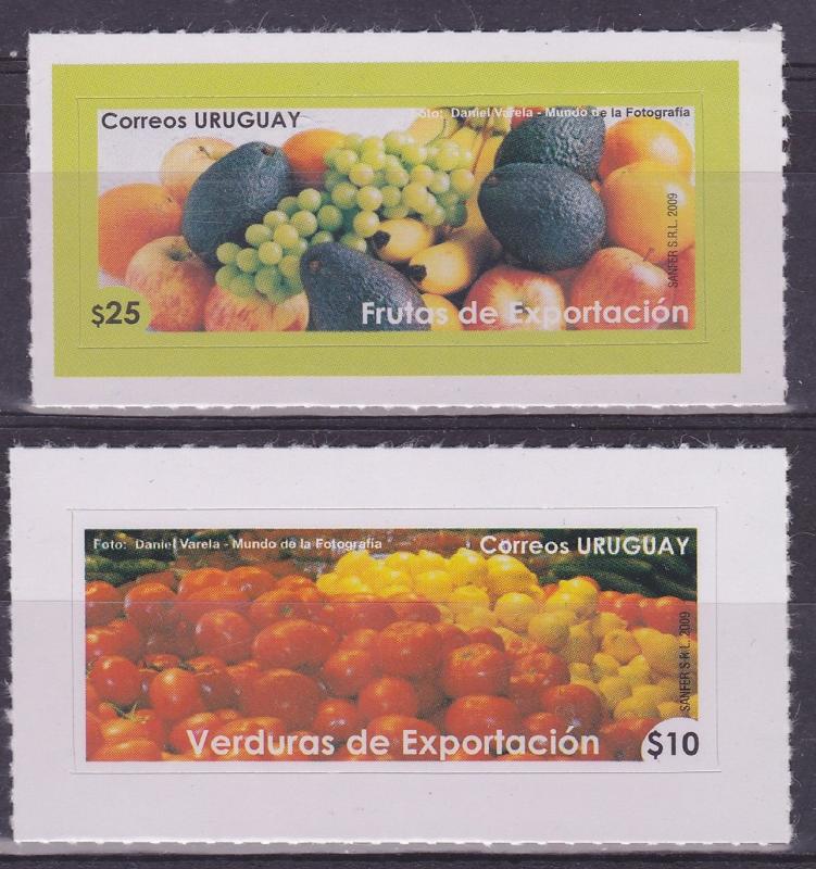 2009 food fruit vegetables grape apple tomatoe banana URUGUAY Sc#2278-9 MNH 