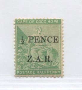 1899 COGH 1/2d overprinted 1/2 PENCE Z.A.R. (Vryburg) mint o.g. hinged