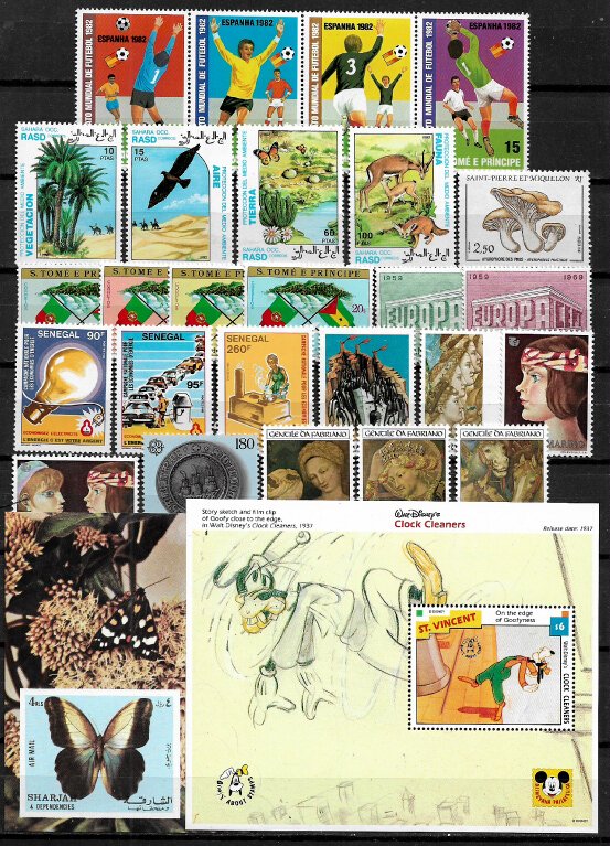 Worldwide Small MNH Lot of Stamps and S/Sheets (L002)