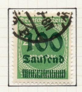 Germany 1923 Early Issue Fine Used 100T. Surcharged 302124