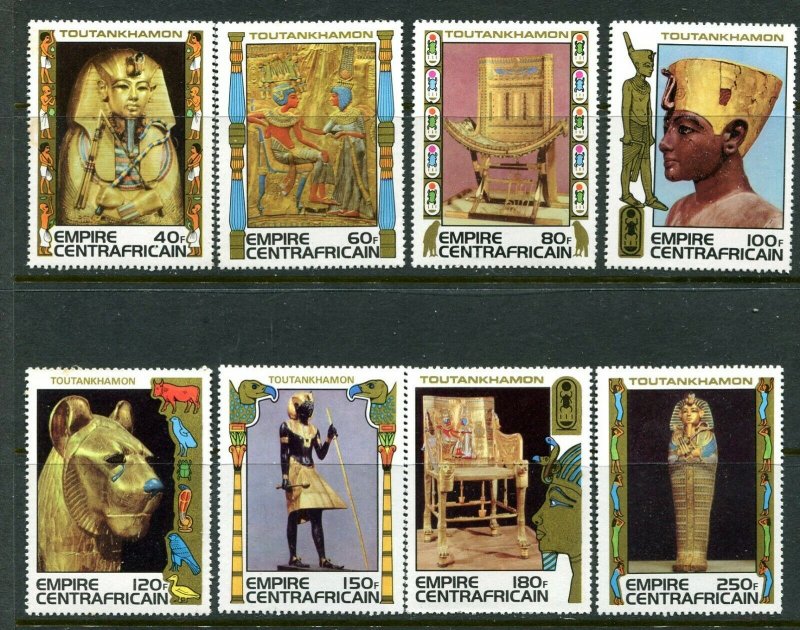 Central African Republic 349 - 356 King Tutankhamen MNH Stamps Complete Set 1978 