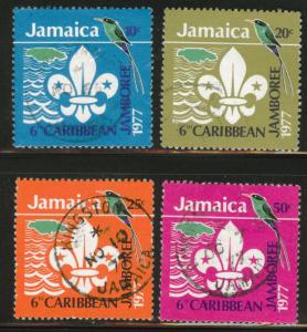 JAMAICA Scott 427-30 used 1977 scout jamboree set