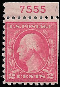 US #463 PLATE NUMBER SINGLE, VF/XF mint hinged with plate number, nice and fr...