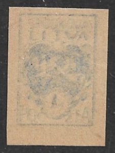 CENTRAL LITHUANIA 1920-21 1m Blue Coat of Arms DRY PRINTING Sc 3 MNGAP