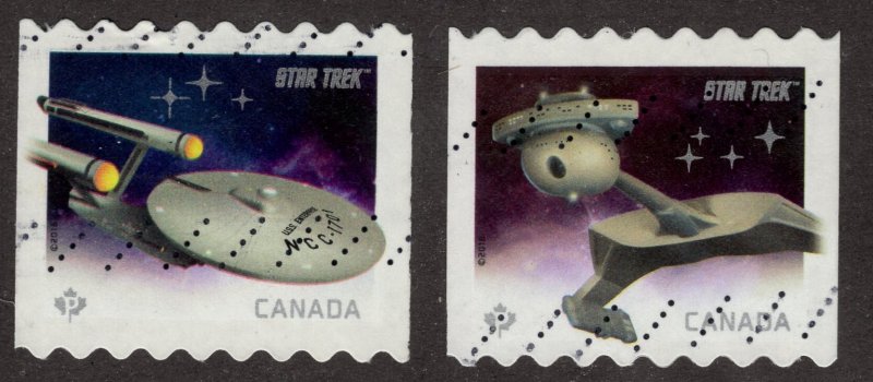 Used 2913 and 2914 Star Trek Coil Stamps