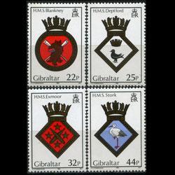 GIBRALTAR 1989 - Scott# 552-5 Navy Crests Set of 4 NH