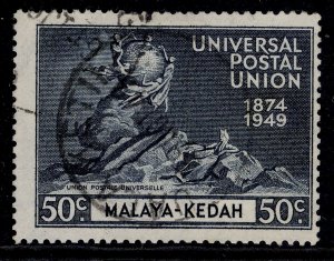 MALAYSIA - Kedah GVI SG75, 50c blue-black, FINE USED. CDS