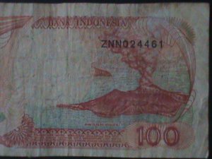 ​INDONESIA-1992-BANK INDONESIA-$100 RUPIAH- CIRCULATED-VF-32YEARS OLD