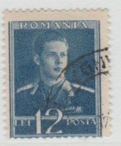 Romania King Michael 1943-45 Wmk Cross and Mult Crown 12L Used A18P26F736-