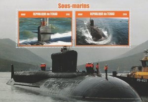 CHAD - 2016 - Submarines #1 - Perf 2v Sheet - Mint Never Hinged -Private Issue