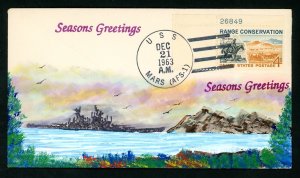 Hand Painted Navy Cover - U.S.S. Mars (AFS-1)