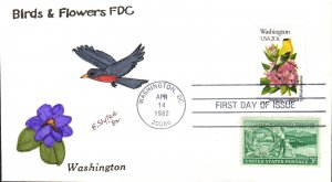 #1999 Washington Birds - Flowers Combo Slyter FDC