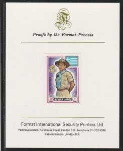 AJMAN 1971 WORLD SCOUTS - GREECE  imperf on FORMAT INT PROOF CARD