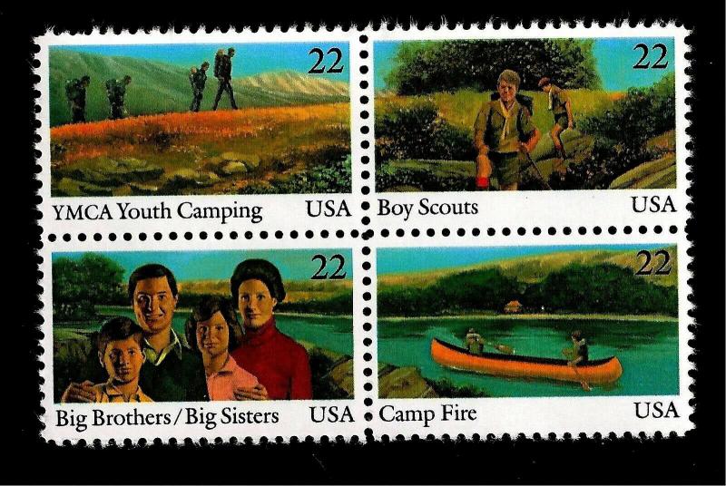 US Sc# 2160 - Sc# 2163 20 c International Youth Year  Mint NH Block of 4