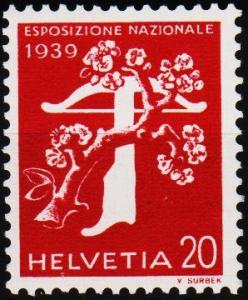 Switzerland.1939 20c S.G.396 Ia Mounted Mint