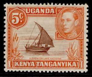 KENYA UGANDA TANGANYIKA GVI SG133, 5c reddish brown & orange, M MINT.