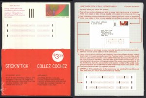 Canada Sc# 2-ST MNH Pack/10 (SEALED) 1984 32c Stick 'n Tic Experimental Label