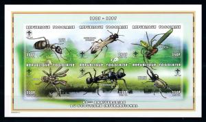 [75571] Togo 1997 Insects Beetle Ant Spider Scouting Imperf. Sheet MNH