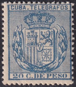 Cuba 1894 telégrafo Ed 77 telegraph MNH** small creases