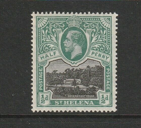 St Helena 1912/6 1/2d Black/Green MM SG 72