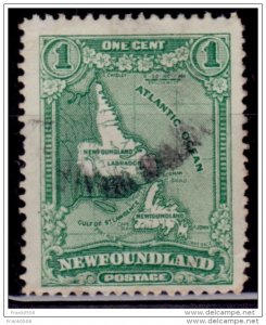 Newfoundland 1928, Map, 1c, Scott# 145, used
