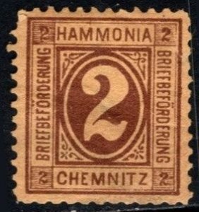 1884 Germany Local Post 2 Pfennig Hammonia Letter Transport Chemnitz