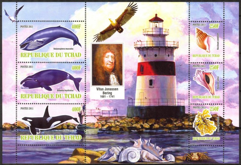 Chad 2011 Lighthouses Shells Whales (12) MNH Cinderella !