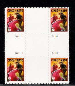 UNITED STATES SC# 3203 CROSS GUTTER BLK/4 VF/NH